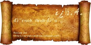 Érsek András névjegykártya